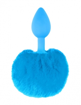 Dop anal coada iepuras - Neon  Bunny Tail - albastru