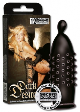 Prezervative negre Secura Dark Desire 12 buc